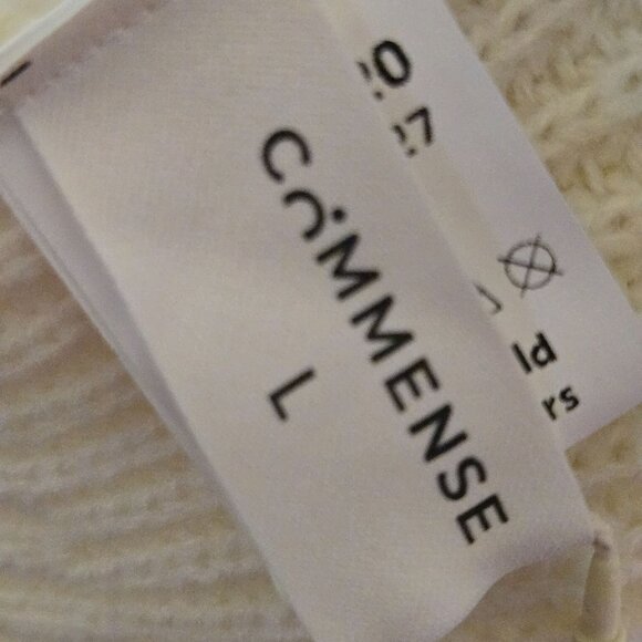 Commence NWT Ivory Chunky Knit Long Line V-neck Sweater Size L - Picture 6 of 7